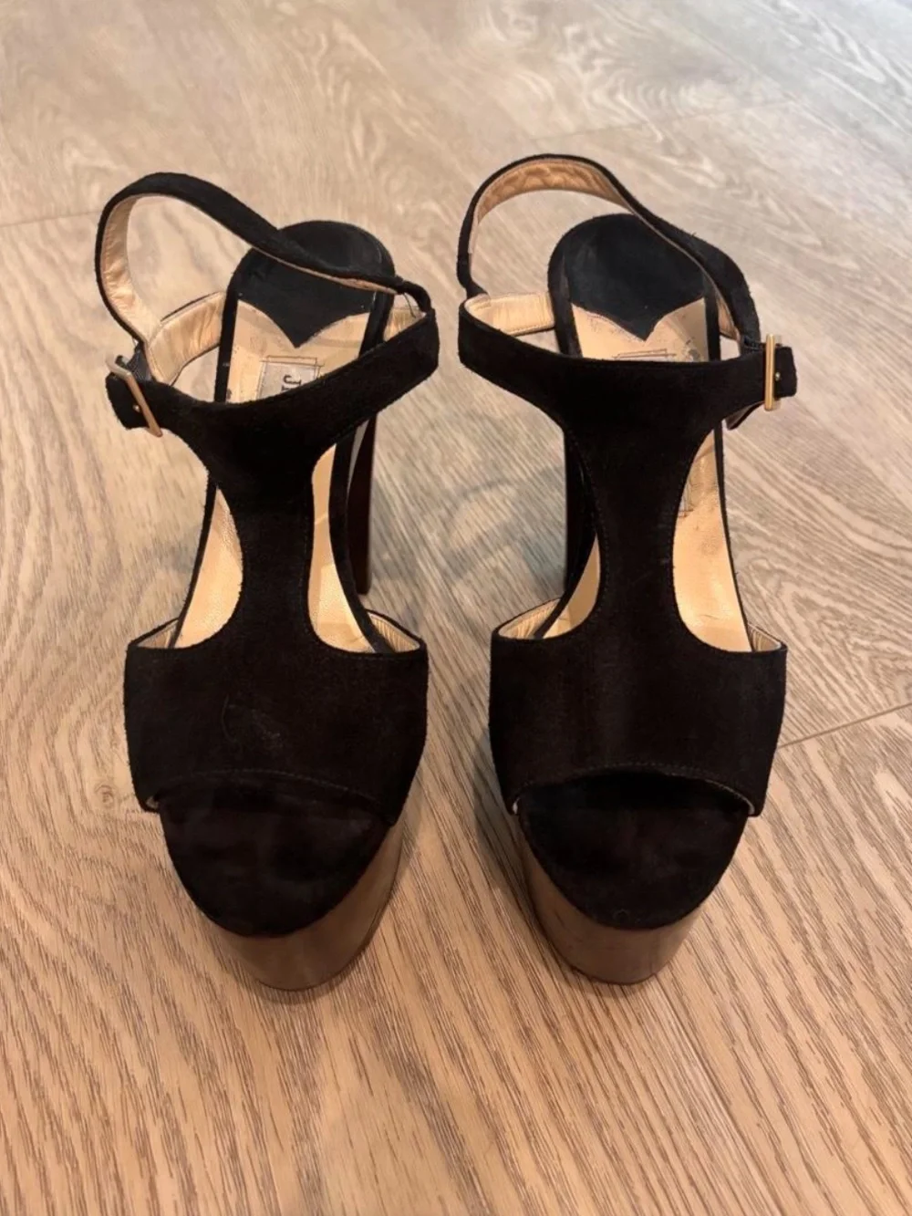 Vintage Jimmy Choo Black & Wood Pumps